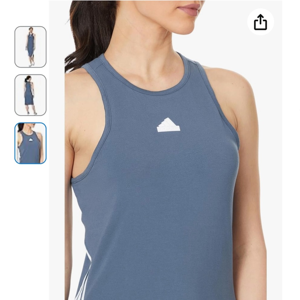 Adidas Blue Future Icon 3-Stripes Dress - Picture 2 of 9